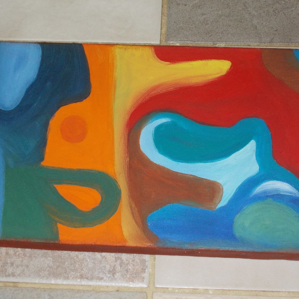 Southwest geometric acrylic watercolor, 10"x16"